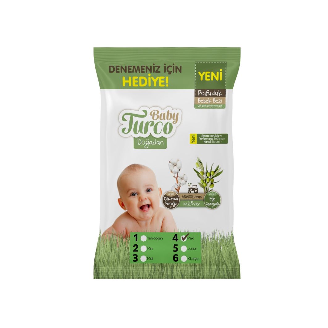Baby Turco Doğadan Pofuduk Bebek Bezi Deneme Boyu No:4