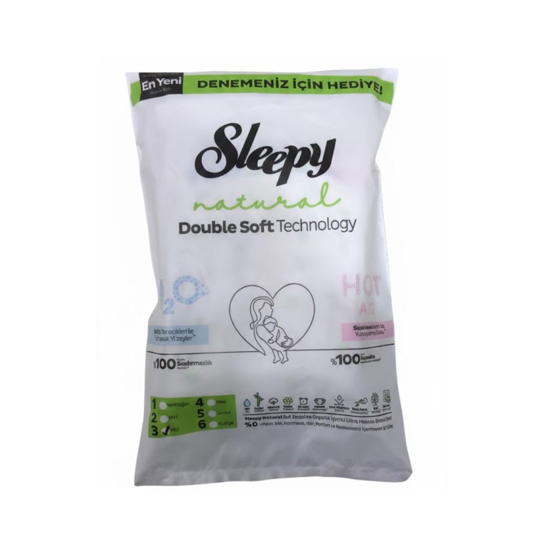 Sleepy Natural Double Soft Technology Bebek Bezi Deneme Boyu No:3