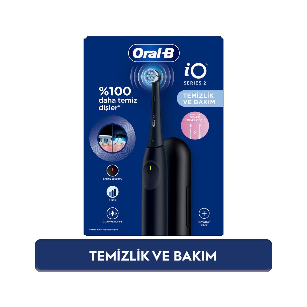 Oral-B iO 2 Siyah Diş Fırçası - Seyahat Kabı ile