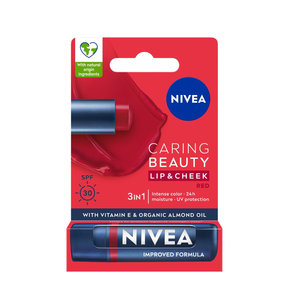 
                                                         Nivea Caring Beauty Kırmızı Dudak Bakım Kremi