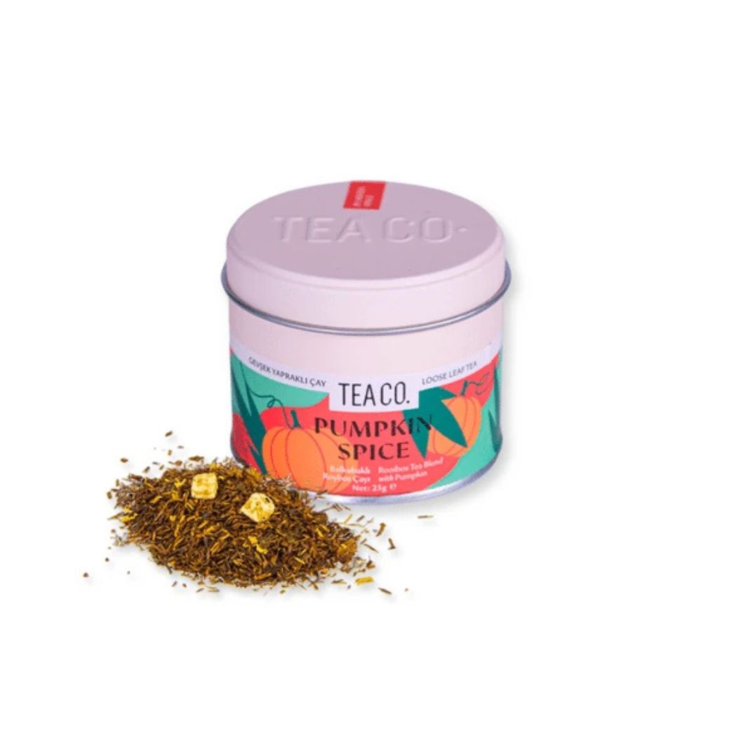 Tea Co. Pumpkin Spice - Balkabaklı Roybos 25G Teneke Dökme Yaprak Çay