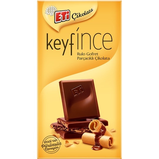 Eti Keyf'ince Rulo Gofret Parçacıklı Bol Sütlü Çikolata Eti Keyf'ince Rulo Gofret Parçacıklı Bol Sütlü Çikolata