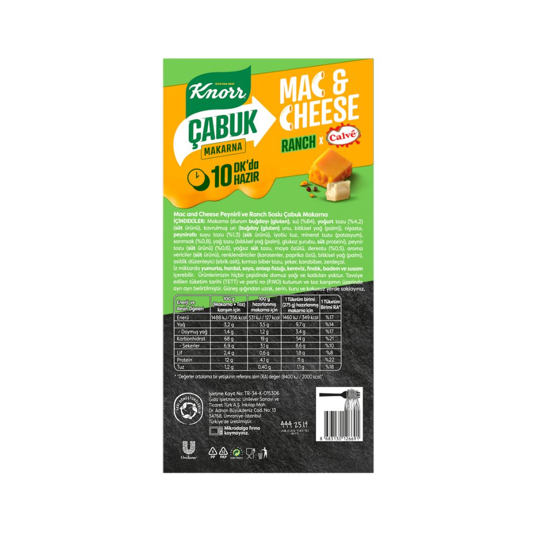 Knorr Çabuk Ranch Mac&Cheese