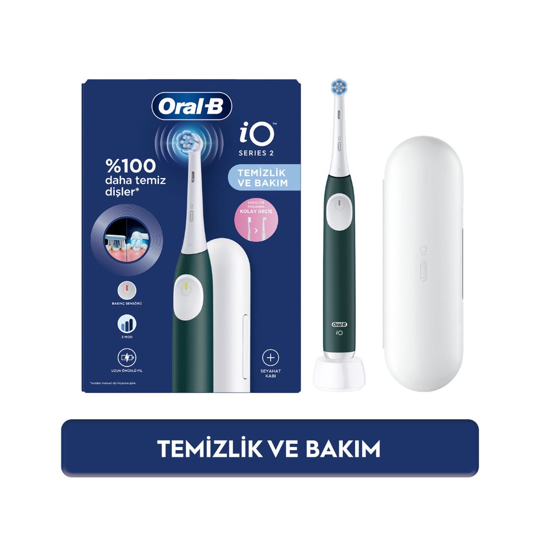 
                                                         Oral-B iO 2 Siyah Diş Fırçası - Siyah, Seyahat Kabı ile