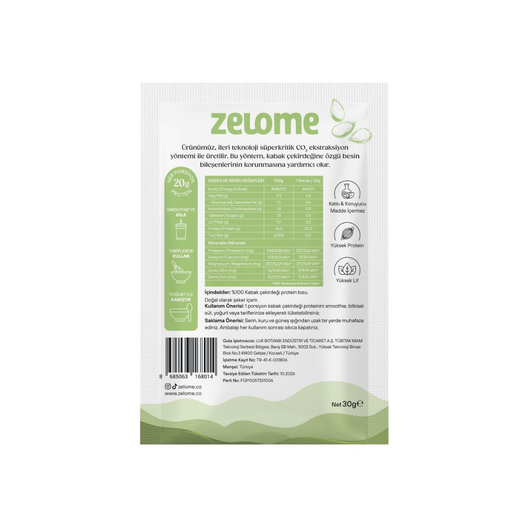Zelome Kabak Çekirdeği Proteini Saşe