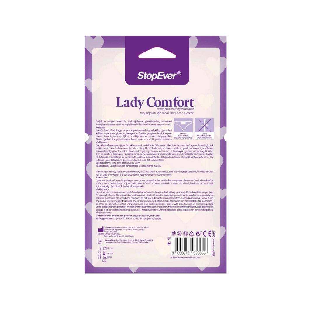 Lady Comfort Regl Ağrıları için Sıcak Kompres Plaster