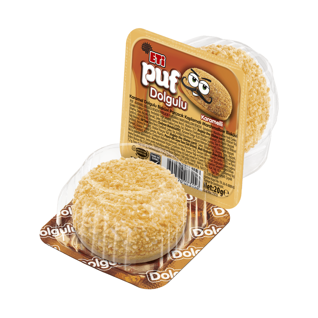 Eti Puf Karamel Dolgulu Bisküvi Eti Puf Karamel Dolgulu Bisküvi