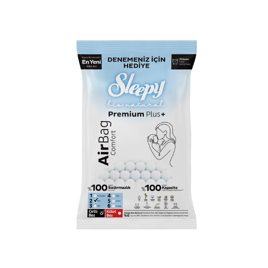 Sleepy Bio Natural Premium Plus AirBag Comfort Bebek Bezi Deneme Boyu No:2